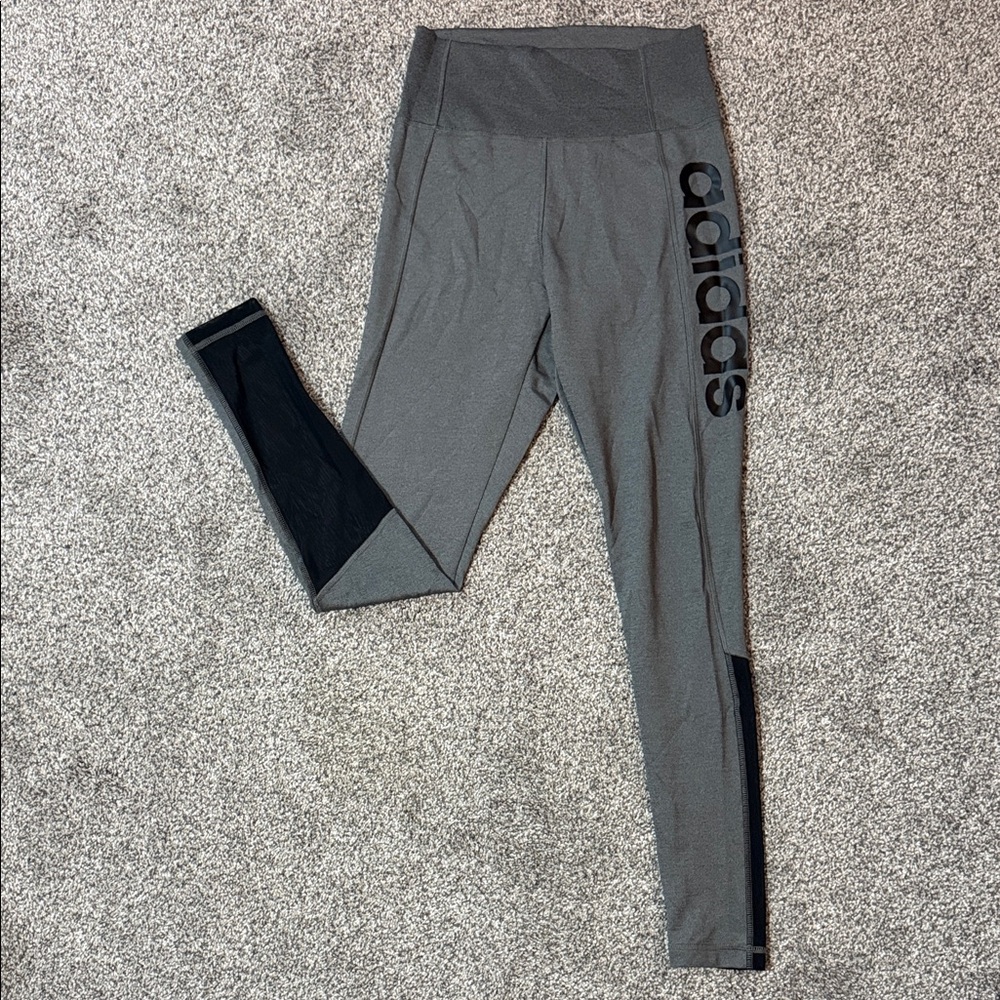 Adidas Womens Charcoal and Black Leggings Sz Sm